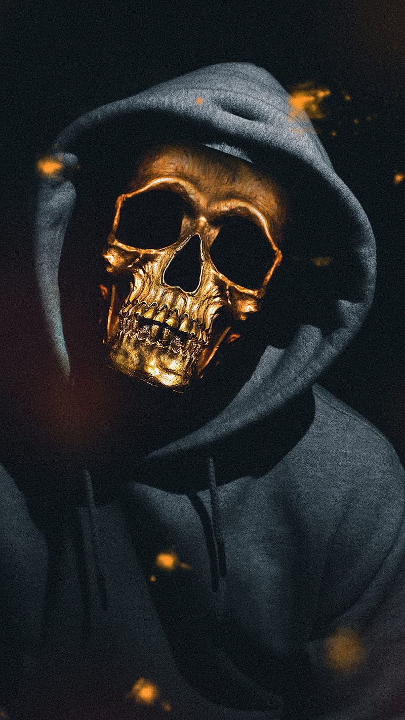 Hoodie skull, bone, bones, creepy, dark, fire, halloween, horror,  mysterious, HD phone wallpaper | Peakpx