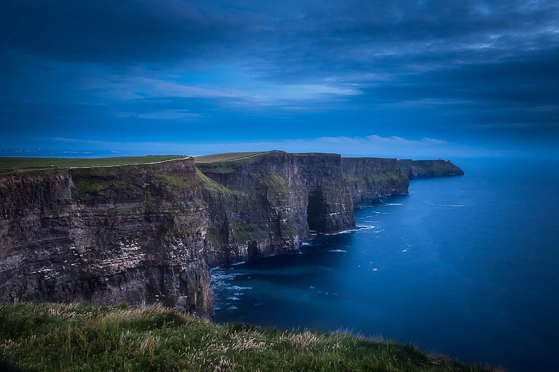 Ocean Cliffs at Dusk, Sea, Cliffs, Oceans, Nature, Dusk, HD wallpaper ...