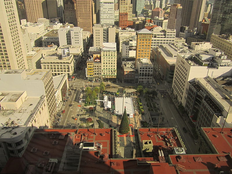San Francisco - Union Square, Union Square, San Francisco, St Francis Weston Hotel, USA, Cities, California, HD wallpaper