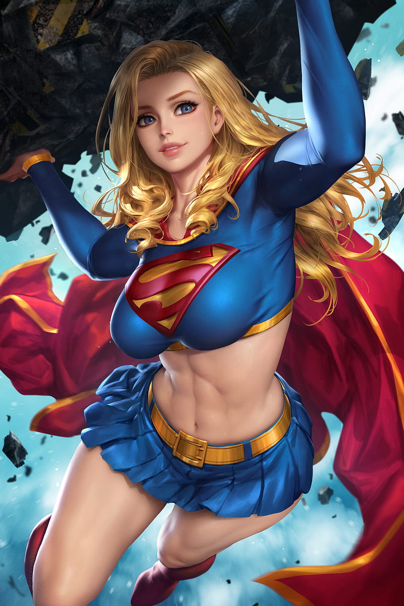 Supergirl, DC Comics, superheroines, fantasy girl, blonde, long hair, blue  eyes, HD phone wallpaper