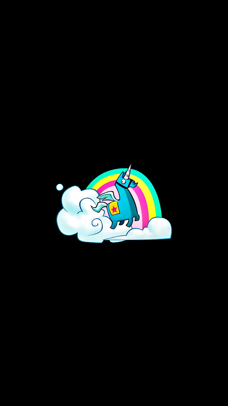 Fortnite Llama, unicorn, fortnite unicorn llama, epic games, rainbow, HD phone wallpaper