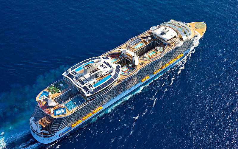 Oasis of the Seas, cruise liner, large ship, Caribbean Sea, passenger liner, Royal Caribbean International, HD wallpaper