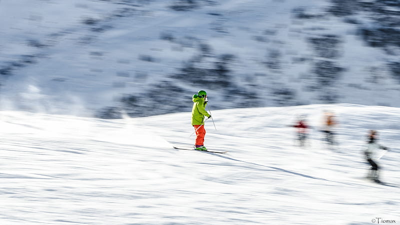 skier, skiing, winter, snow, mountains, HD wallpaper