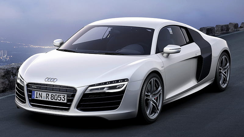 Audi, audi r8 audi r8 v10 cupé, coche, deportivo, coche blanco, Fondo de pantalla HD | Peakpx