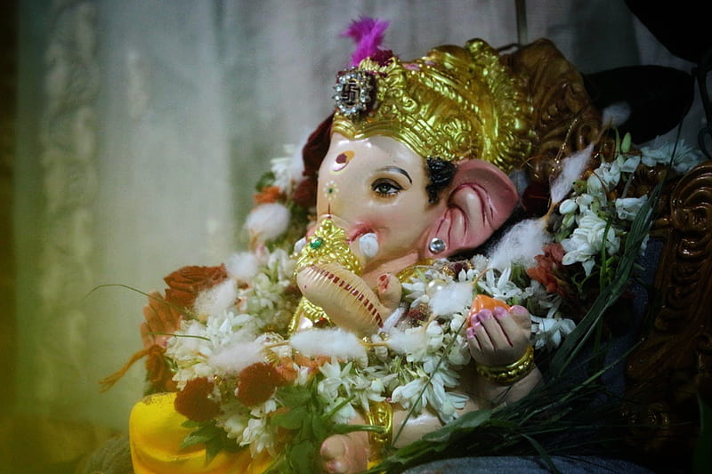 Image of Lord GaneshVigneshwaraVinayaka Idol with Bokeh  BackgroundWF550721Picxy