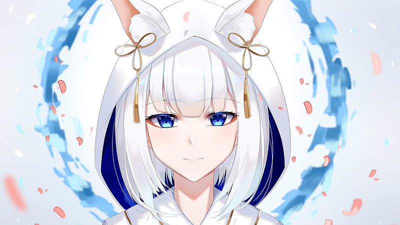 Girl Kaga With White Hair And Blue Eyes Azur Lane, HD wallpaper