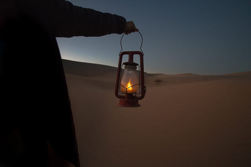 person holding red kerosene lantern, HD wallpaper