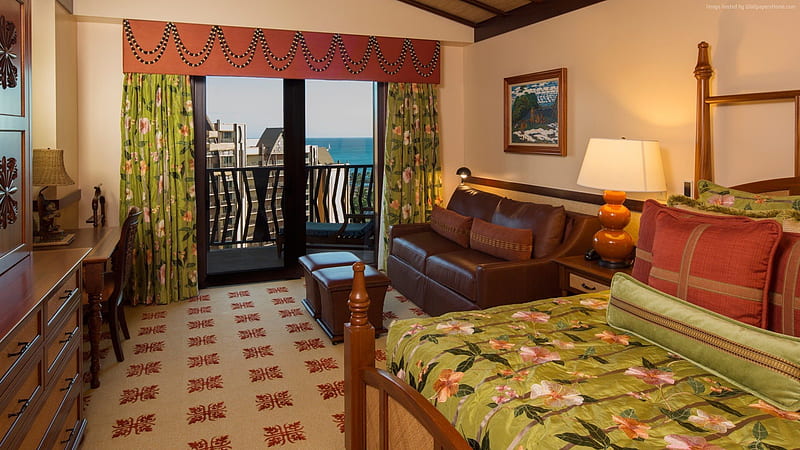interior, disneyland resort, tourism, southern california, room, hotel, united states, HD wallpaper