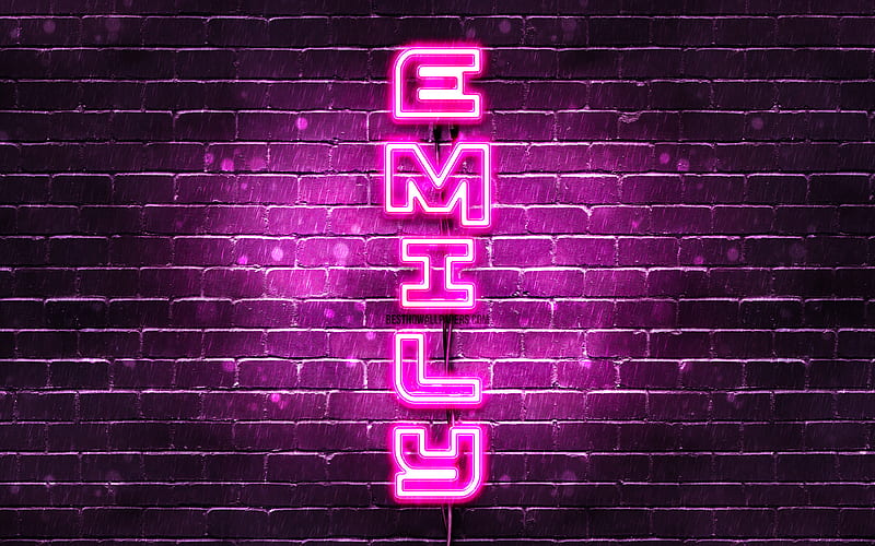 Emily, vertical text, Emily name, with names, female names, purple neon  lights, HD wallpaper | Peakpx