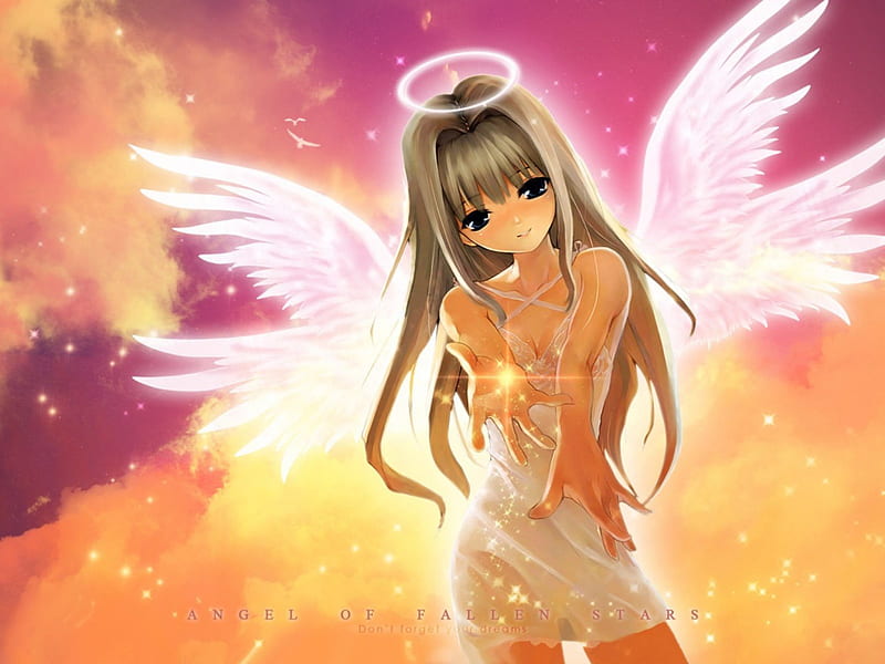 Anime angel, cute, art, young, girl, anime, angel, wing, HD wallpaper |  Peakpx