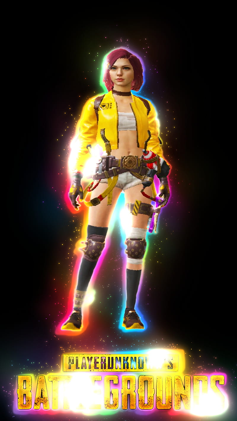Pubg, amanne, black, chica, colores iphone, samsung, HD phone wallpaper
