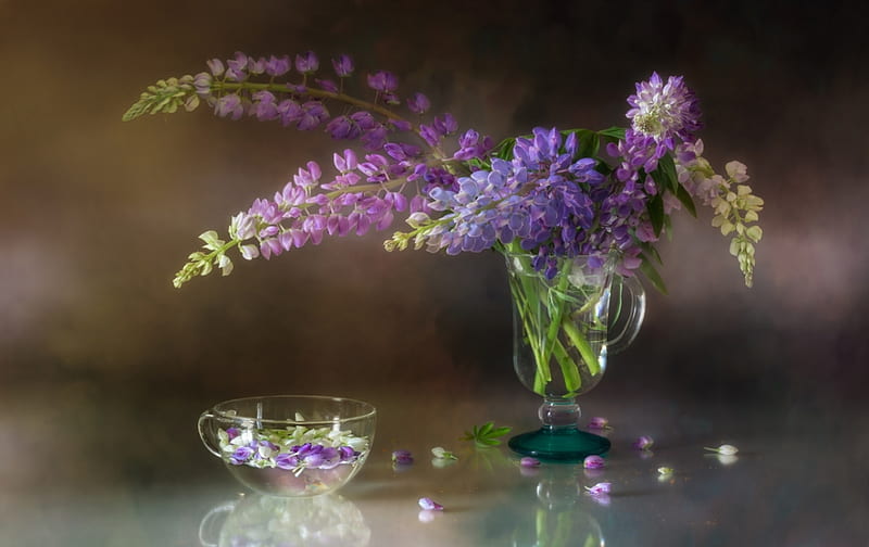 Vase, flowers, abstract, purple, HD wallpaper | Peakpx