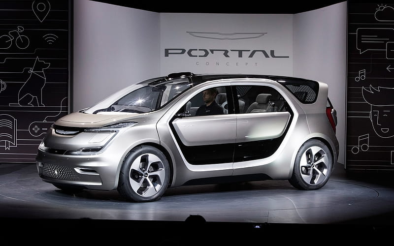 Chrysler Portal Concept CES, 2017 cars, minivan, electric cars, HD wallpaper