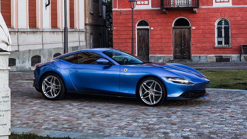 Blue Ferrari Roma 2021 12 Cars, HD wallpaper