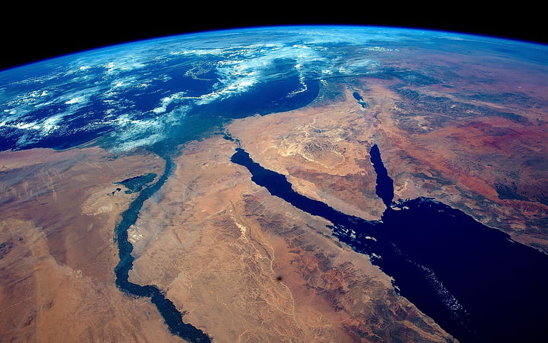 Africa from space, Earth, Egypt, Africa, the Suez Canal, Continent, Red Sea, HD wallpaper