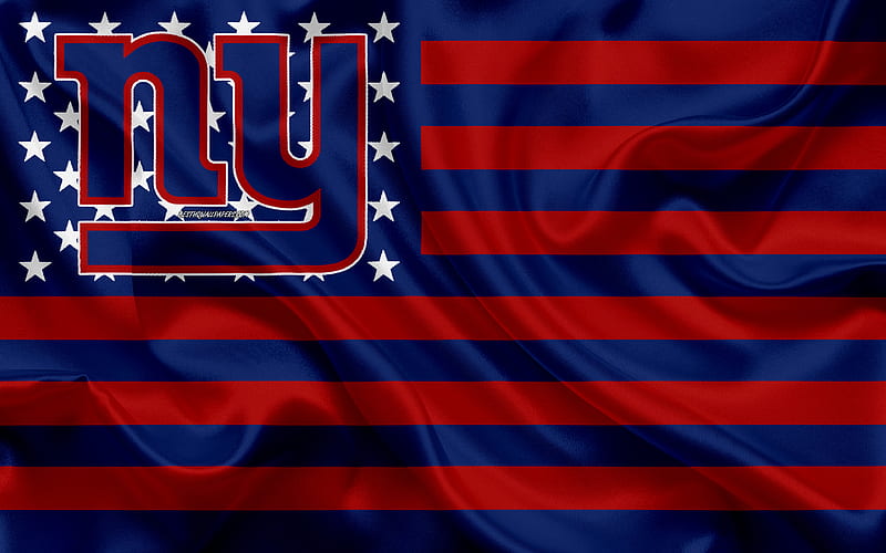 New York Giants, American football team, creative American flag, blue red flag, NFL, East Rutherford, New Jersey, USA, logo, emblem, silk flag, National Football League, American football, HD wallpaper