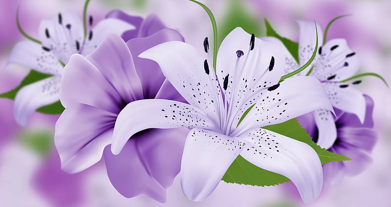 Spring Lilies, Easter, purple, flowers, lilies, violet, Spring, HD wallpaper