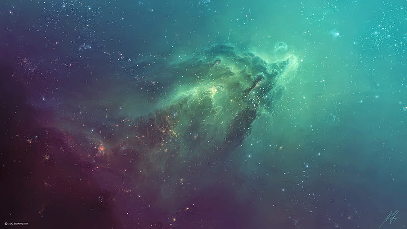Ghost Nebula, blue, galaxy, sky, solar, space, star, stars, HD wallpaper