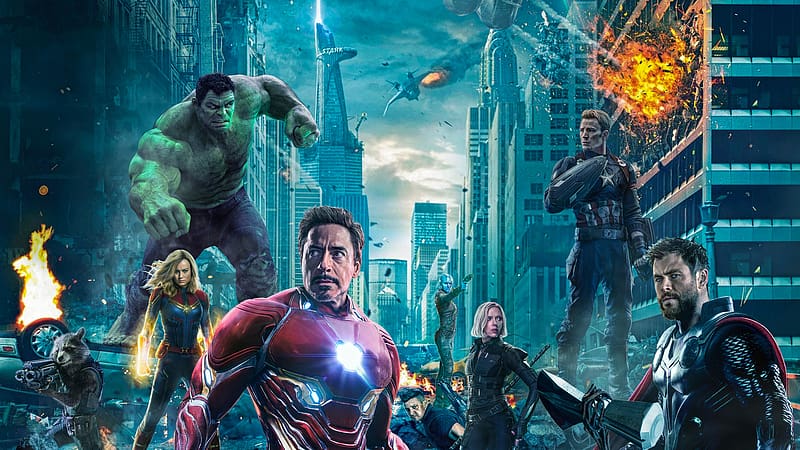 Hulk, Iron Man, Captain America, Nebula, Movie, Captain Marvel, Thor, Black Widow, The Avengers, Avengers Endgame, HD wallpaper