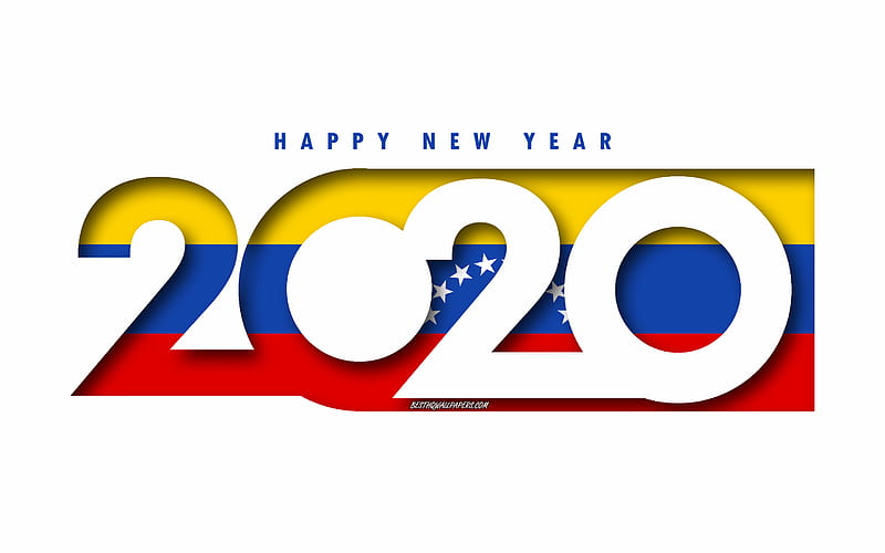 Venezuela 2020, Flag of Venezuela, white background, Happy New Year Venezuela, 3d art, 2020 concepts, Venezuela flag, 2020 New Year, 2020 Venezuela flag, HD wallpaper
