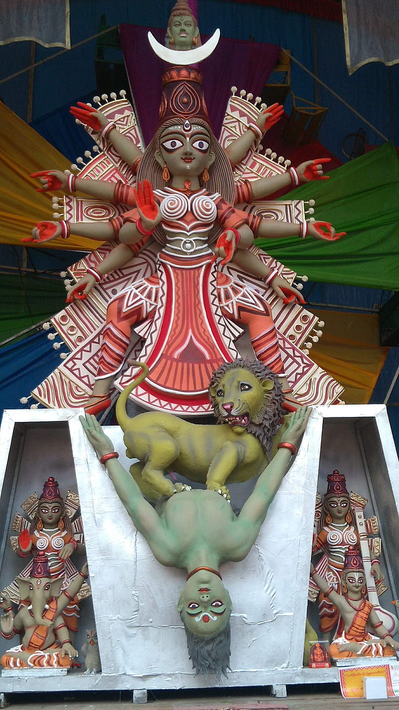 Ma Durga, lord, warrior, HD phone wallpaper