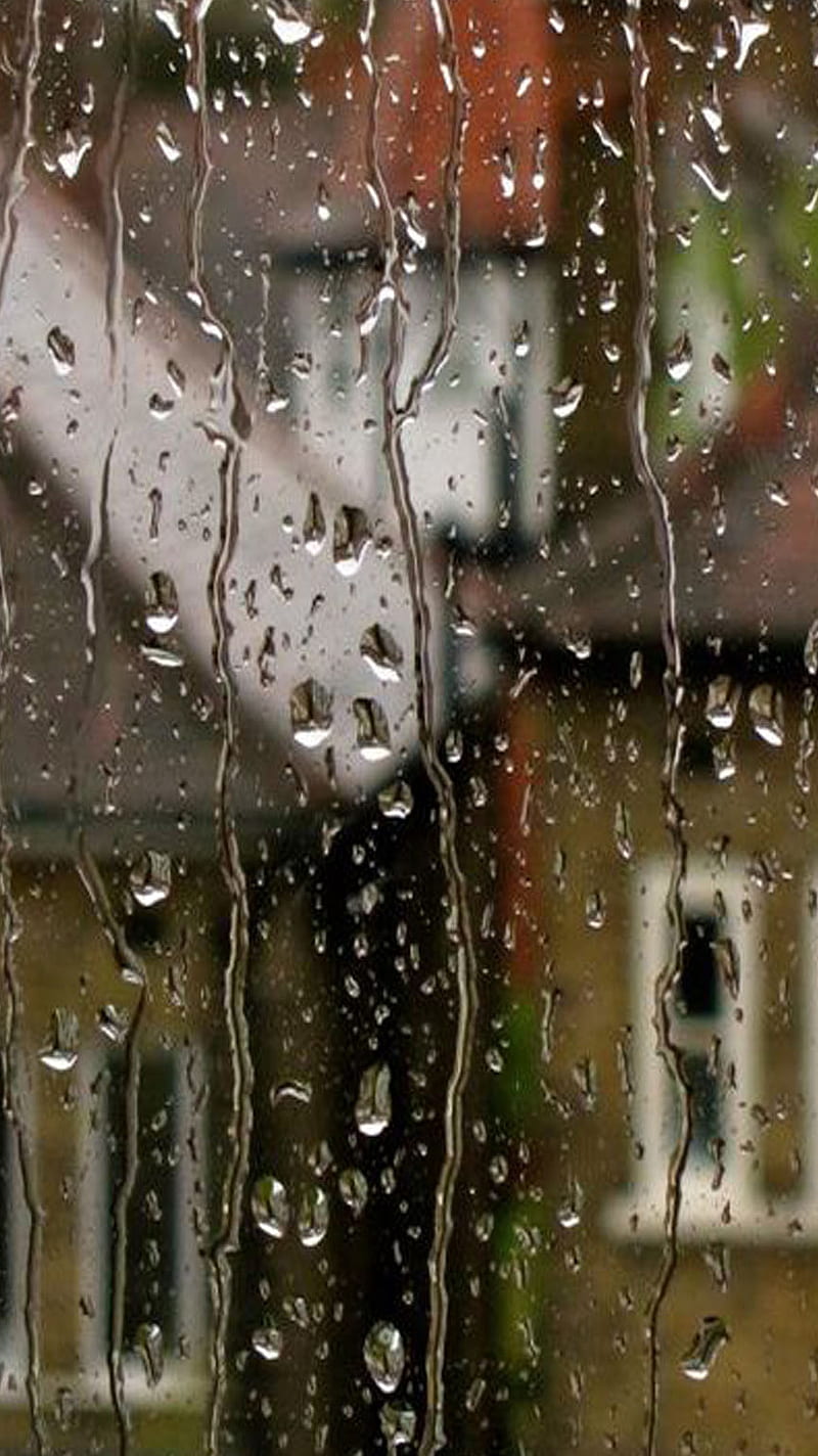 rain, gotas de agua, lluevia, ventana, HD phone wallpaper