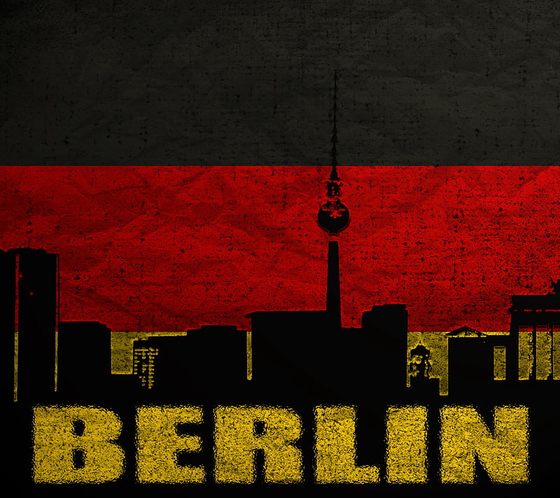 Berlin, abstract, background, desenho, flag, germany, wall, HD wallpaper
