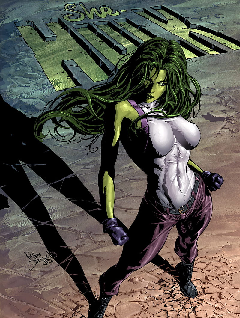 She Hulk, comics, luigyh, marvel, HD phone wallpaper