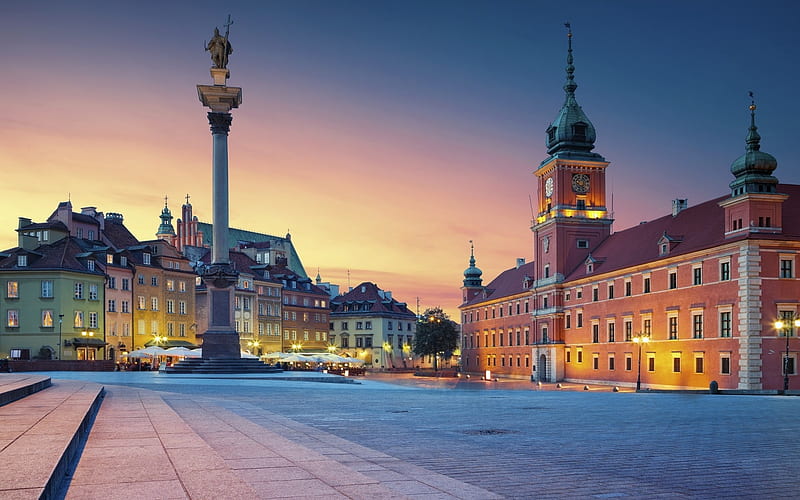 Royal Palace in Warsaw, Poland, architecture, city, square, Warsaw, Poland, palace, column, HD wallpaper