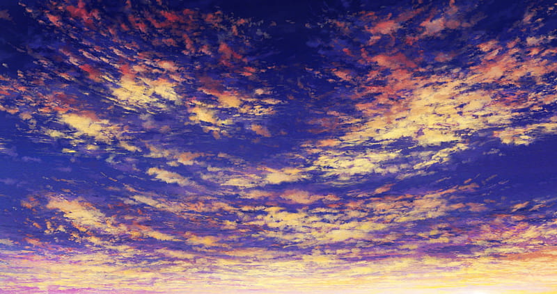 Anime clouds, sky, sunset, scenic, polychromatic, Anime, HD wallpaper ...