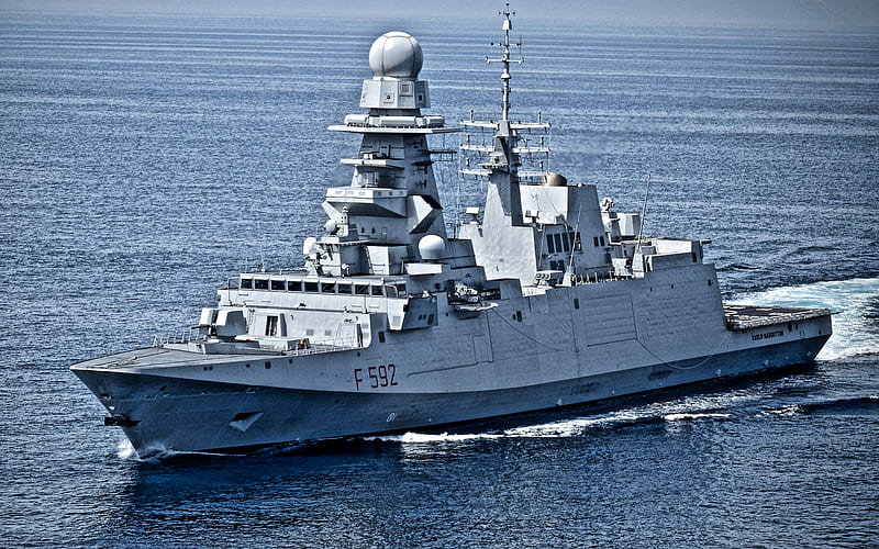 Carlo Margottini, F 592, Italian frigate, Italian Navy, Italian warship, F592, NATO, HD wallpaper