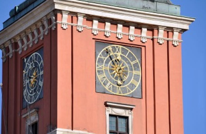 Clock Tower of Royal Castle, Warsaw, architecture, Tower, Clocks, Warsaw, Royal Castle, travel, old, Clock Tower of Royal Castle, castes, castle, Clock Tower, Clock, HD wallpaper