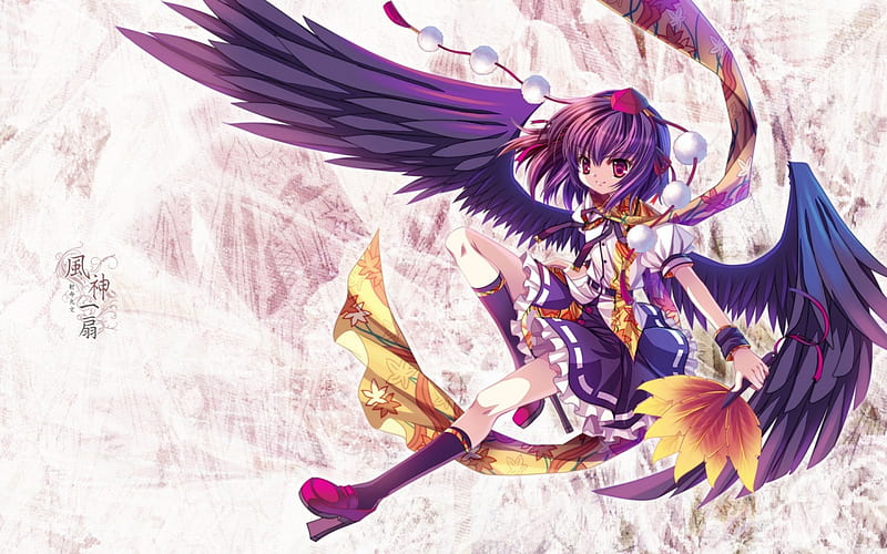 Angel, Purple, Short, Hair, Anime, Magic, Eyes, Cute, Fight, Cool, Wings, HD wallpaper