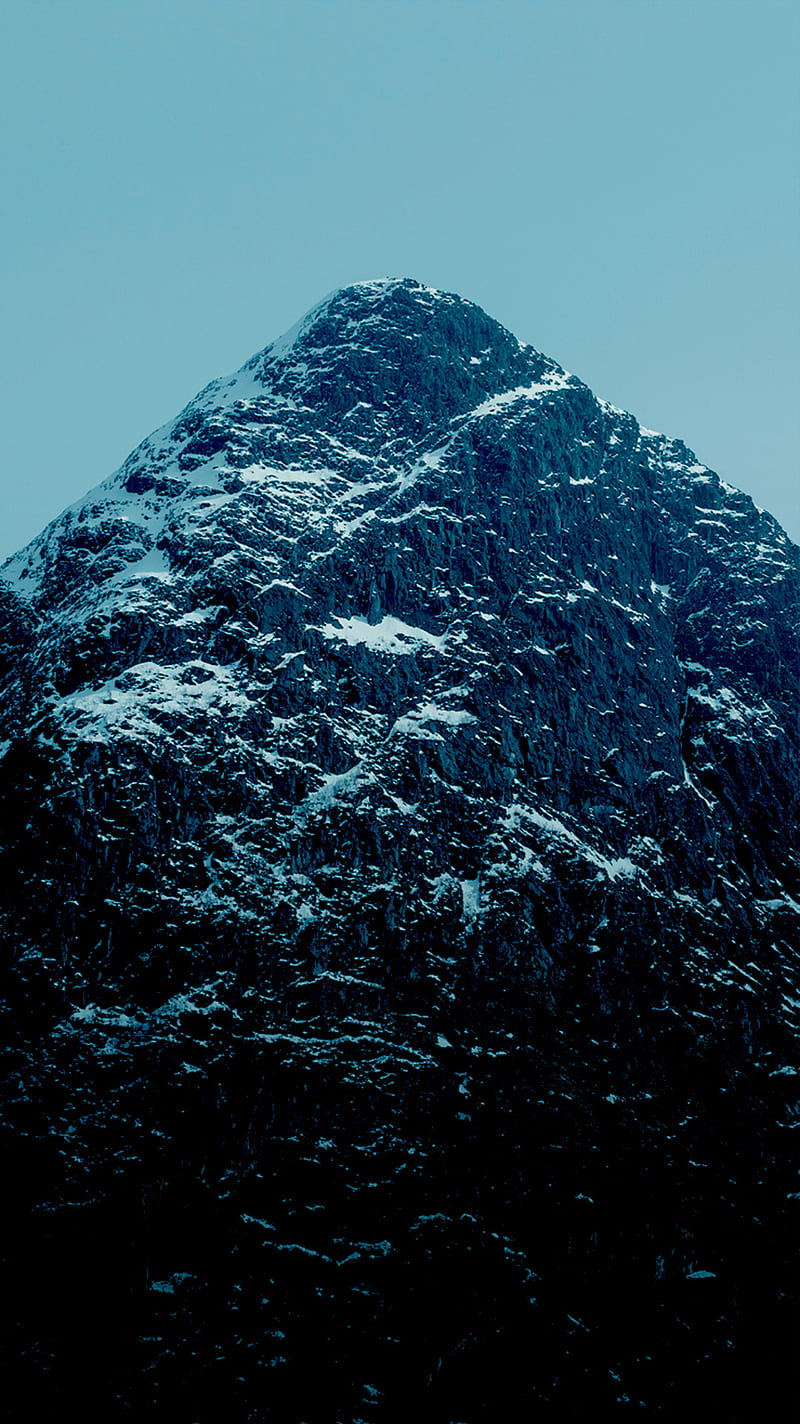 Blue Mountain nature, norway, peak, simple, sky, snow, HD phone wallpaper