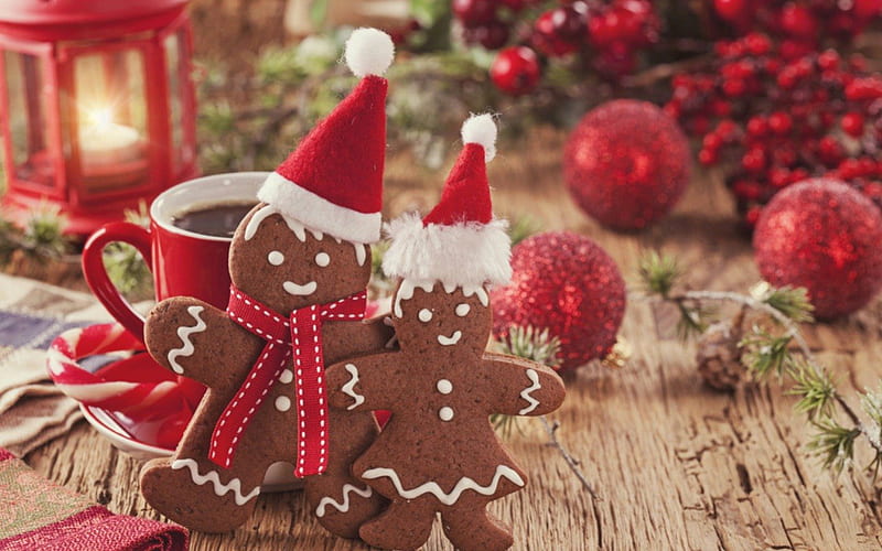 Christmas treat, Christmas, cup, food, ginger bread, HD wallpaper