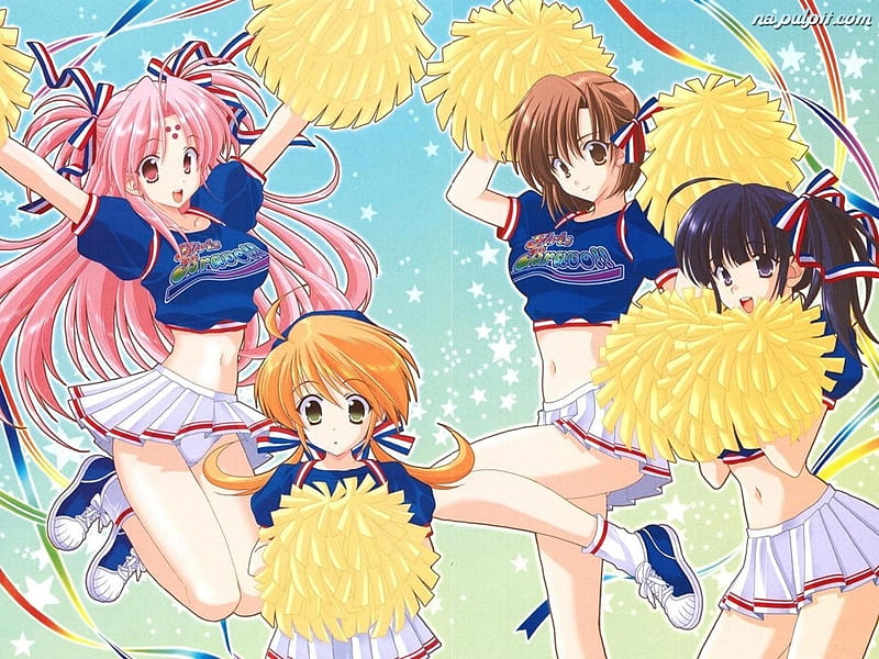 Poms-Poms Bravo!, girls bravo, sparkles, koyomi, tomoka, pom poms, anime, kirie, miharu sena kenaka, other, HD wallpaper
