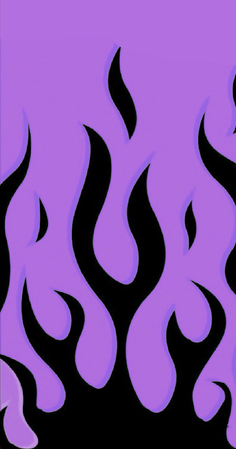 Black fire, purple, HD phone wallpaper