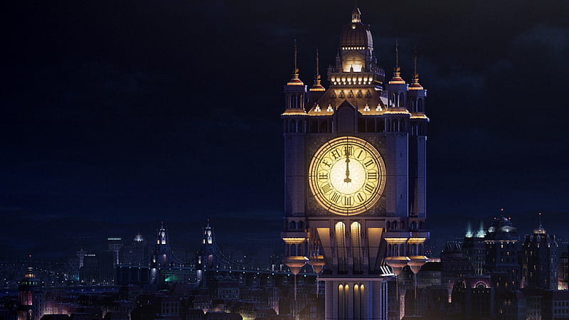 Bell Bridge Clock Tower, city, tower, clock, nights journey of dreams, night, HD wallpaper