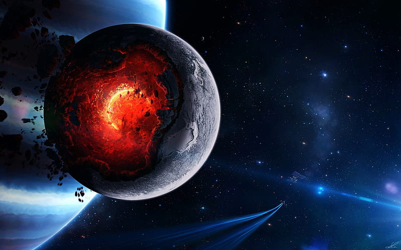 Planet core meltdown-Universe Digital, HD wallpaper