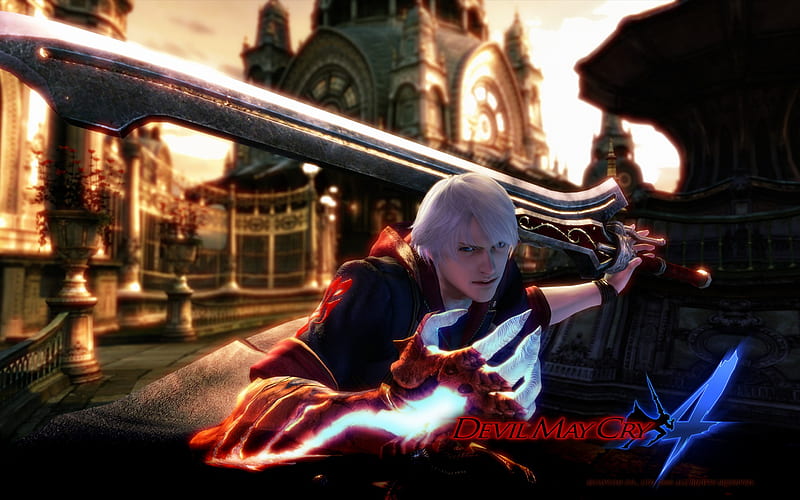 Nero, fighting, 2008, action, video game, devil may cry, adventure, devil may cry 4, hero, weapon, HD wallpaper