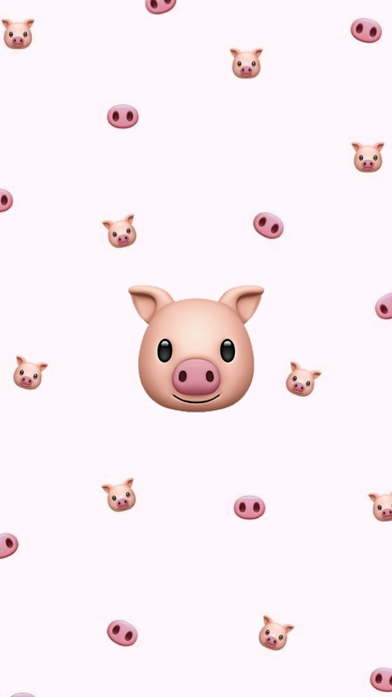PIG, cerdo, emoji, emoji iphone, emoji pig, emojis, emojis iphone, iphone, pink, rose, HD phone wallpaper
