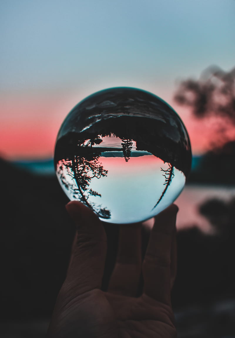 person holding clear crystal ball, HD phone wallpaper