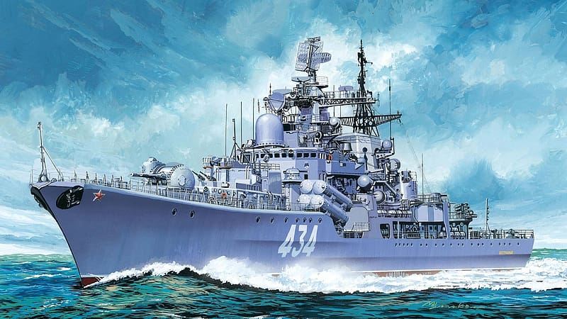 Military, Destroyer, Admiral Ushakov (434), Russian Navy, Warships, HD wallpaper