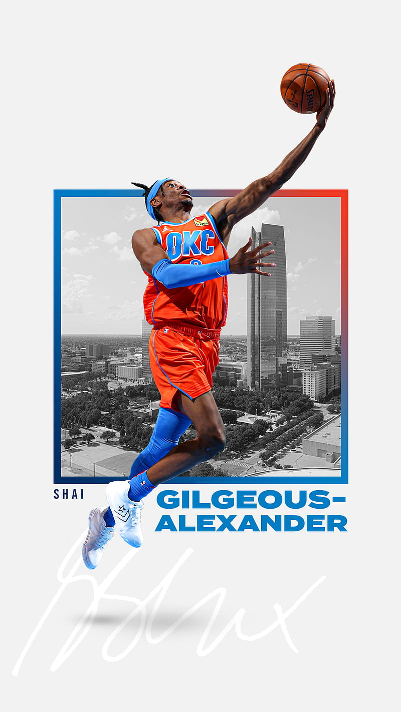 OKC THUNDER - scooping into your lock screen, Shai Gilgeous-Alexander, HD phone wallpaper