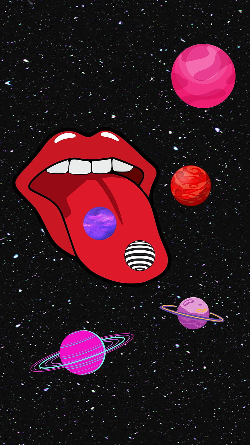 Space Fantasy, aesthetic background, beautiful astronomy, cool trippy art, galaxy fantasy, hippie, psicodelia, space planets , surreal, surrealism art, trippie lips, HD phone wallpaper