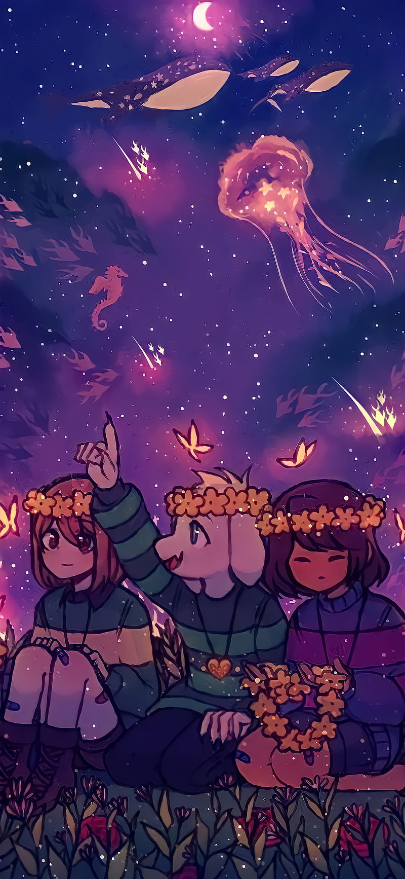 Undertale Asriel Chara Frisk Hd Mobile Wallpaper Peakpx