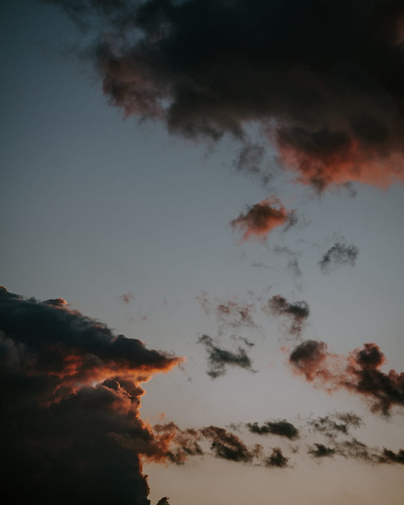 clouds, sky, sunset, dusk, evening, HD phone wallpaper