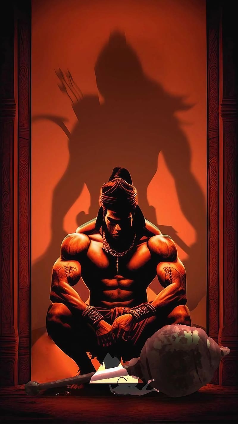 Hanuman Bodybuilding, Lord rama background, lord, god, bhakti, devtional, HD phone wallpaper