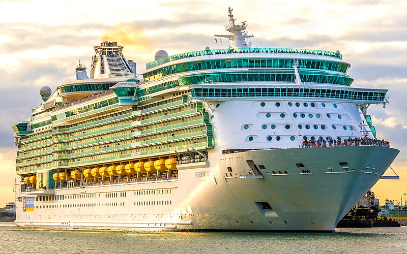 dom Of The Seas, port, pier, cruise ship, Royal Caribbean Cruises, HD wallpaper