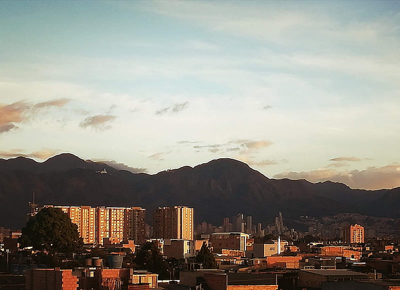 Crepusculo Bogotano, sunset, bogota, city, town, colombia, edificios, twilight, urban, urbano, HD wallpaper